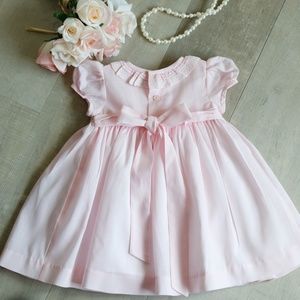Luli & Me Girls Enchanting Full Smocked Dress - Pink